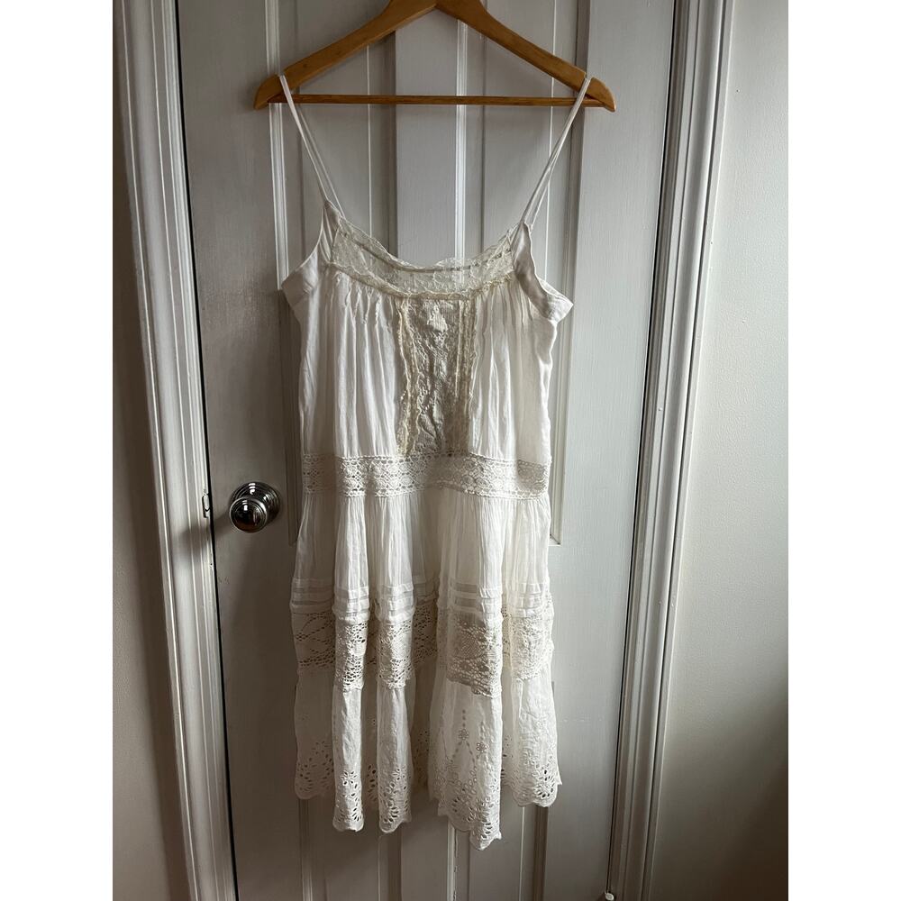 Antica Sartoria Giacomo Cinque Positano Italy Boho Lace Dress Ivory S/M